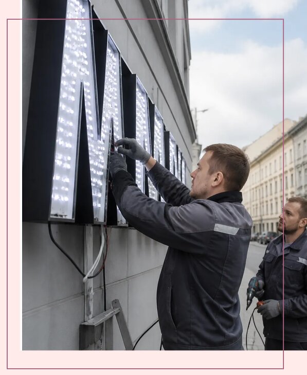 Изготовление и монтаж светодиодных LED вывесок в Азнакаеве
